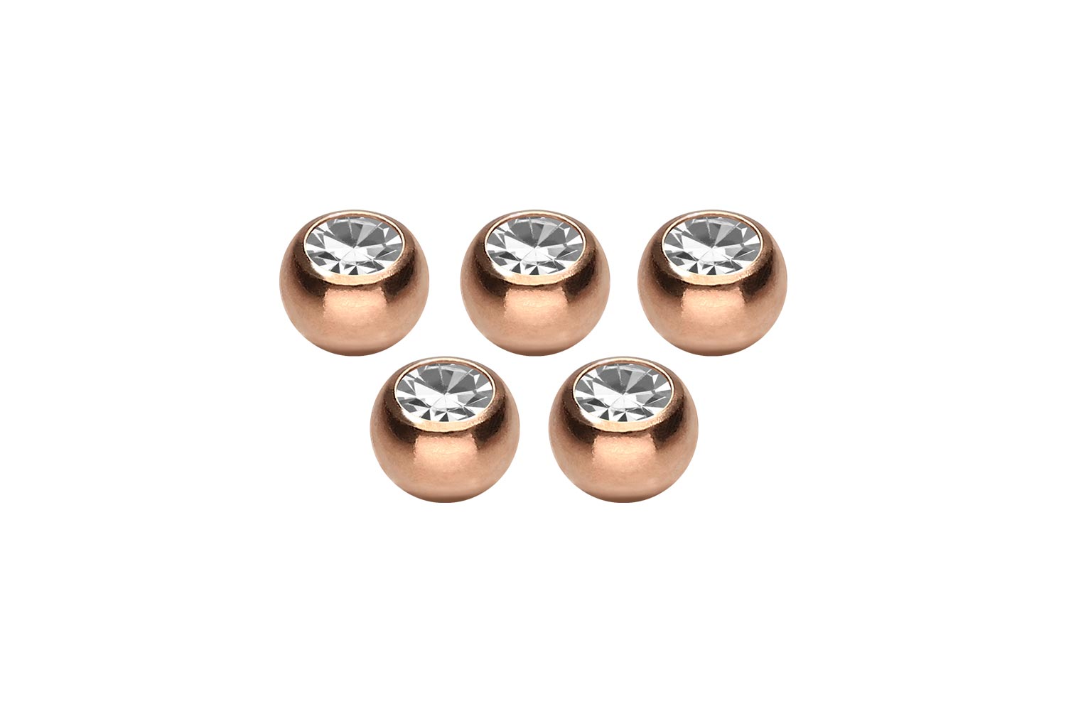 SET Chirurgenstahl Schraubkugel KRISTALL von Piercingline